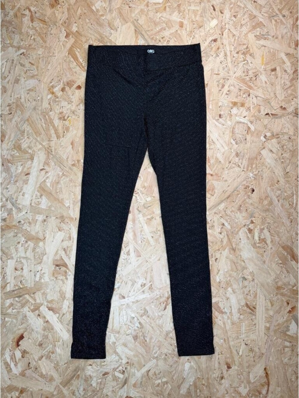 GBG Los Angeles Womens Sparkle Leggings Size M Black Metallic Glitter Pants